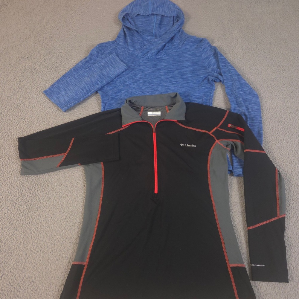 LOT OF 2 Columbia Pullover Womens Large OuterSpaced Hoodie Trail Roamer 1/2 Zip